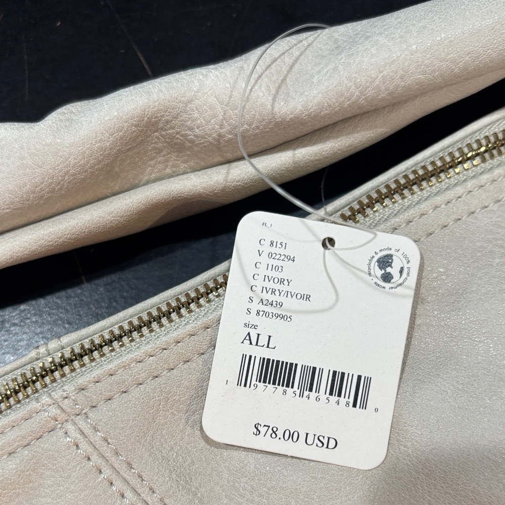 Free People slouchy carryall in ivory nwt - Picture 6 of 9